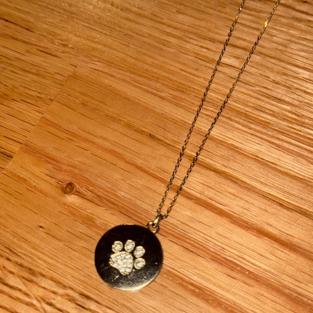 Paw Print Silver Pendant Necklace